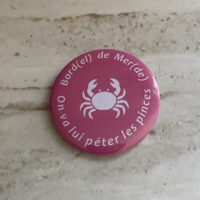 Badge fond rose
